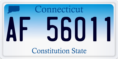 CT license plate AF56011