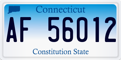 CT license plate AF56012