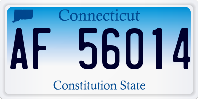 CT license plate AF56014