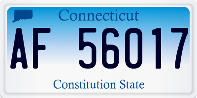 CT license plate AF56017