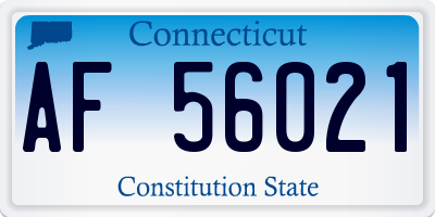 CT license plate AF56021
