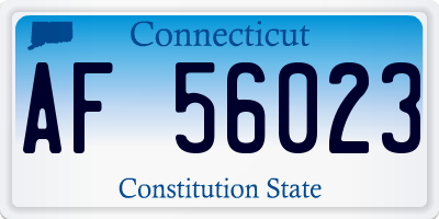 CT license plate AF56023