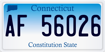 CT license plate AF56026
