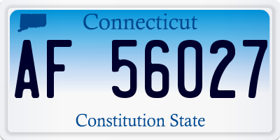 CT license plate AF56027