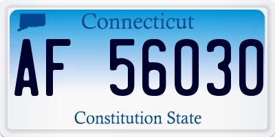 CT license plate AF56030