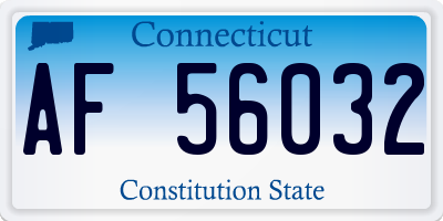 CT license plate AF56032
