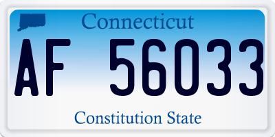 CT license plate AF56033