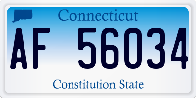 CT license plate AF56034