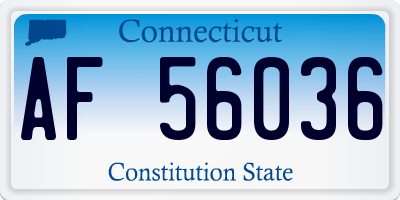 CT license plate AF56036