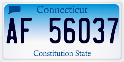CT license plate AF56037