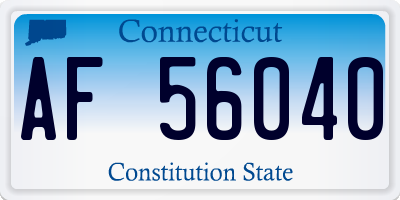 CT license plate AF56040