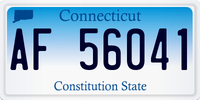 CT license plate AF56041