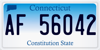 CT license plate AF56042
