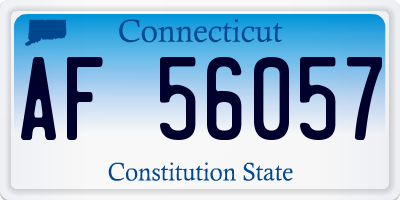 CT license plate AF56057