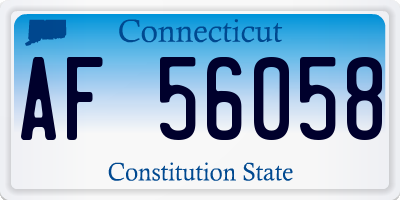 CT license plate AF56058