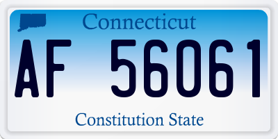 CT license plate AF56061