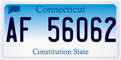 CT license plate AF56062