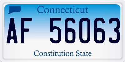 CT license plate AF56063