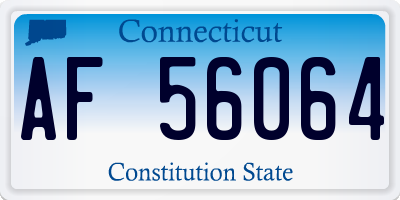 CT license plate AF56064