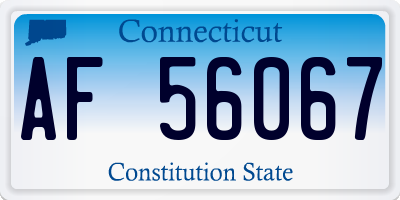 CT license plate AF56067