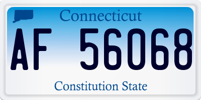 CT license plate AF56068