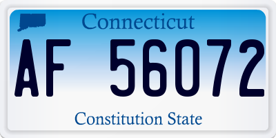 CT license plate AF56072