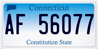 CT license plate AF56077