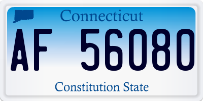 CT license plate AF56080
