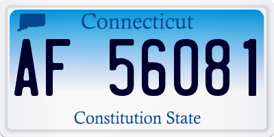CT license plate AF56081