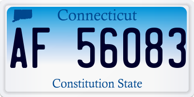 CT license plate AF56083