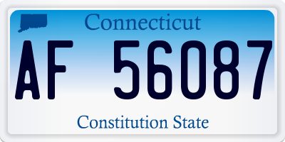 CT license plate AF56087