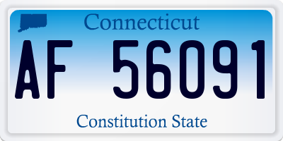 CT license plate AF56091
