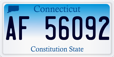 CT license plate AF56092