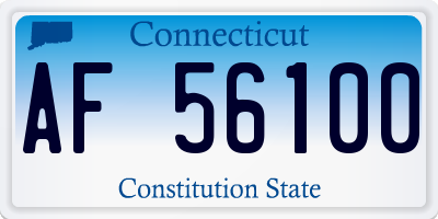CT license plate AF56100