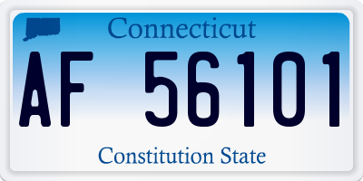 CT license plate AF56101