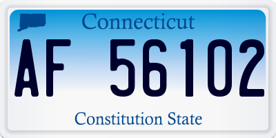CT license plate AF56102