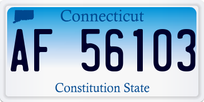 CT license plate AF56103