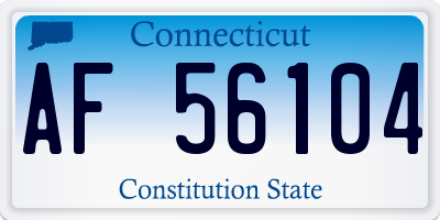 CT license plate AF56104