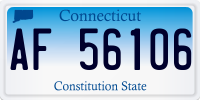 CT license plate AF56106