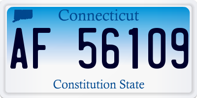 CT license plate AF56109