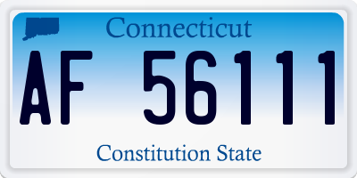 CT license plate AF56111