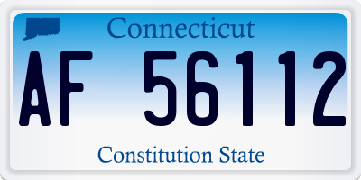 CT license plate AF56112