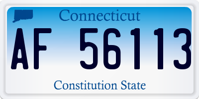 CT license plate AF56113
