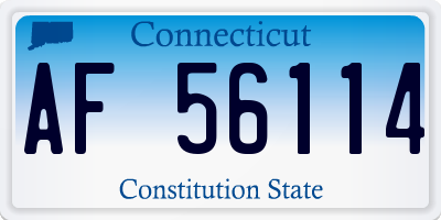 CT license plate AF56114