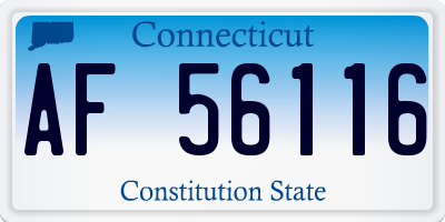 CT license plate AF56116