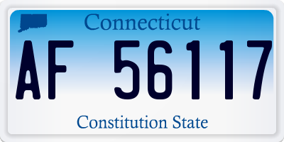 CT license plate AF56117
