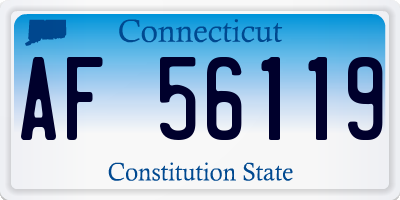 CT license plate AF56119