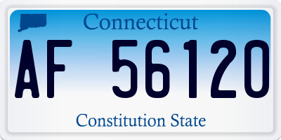 CT license plate AF56120