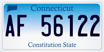 CT license plate AF56122