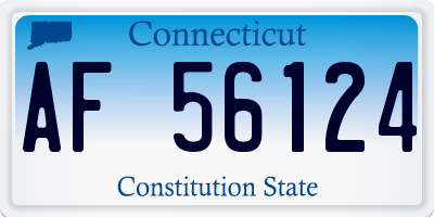 CT license plate AF56124